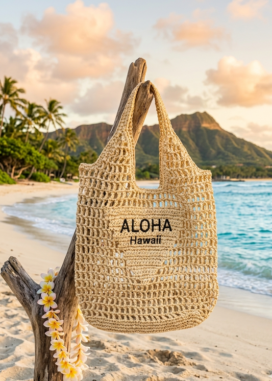 Aloha Hawaii Mesh Beach Tote Bag