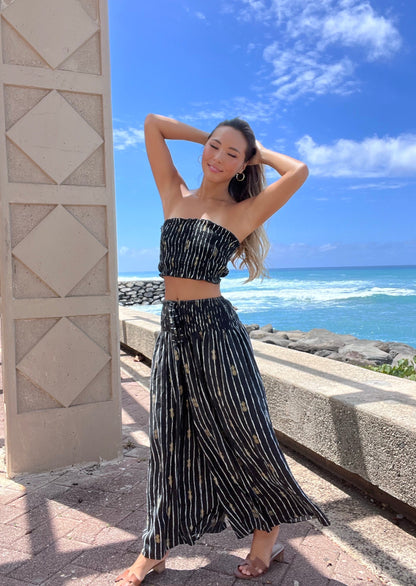 Pineapple Print Wide Hawaiian Pants