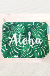 Aloha Leaf Green Hawaiian Pouch