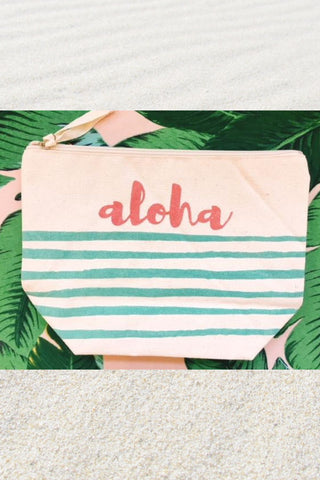 Pouch Water Color Aqua Pink