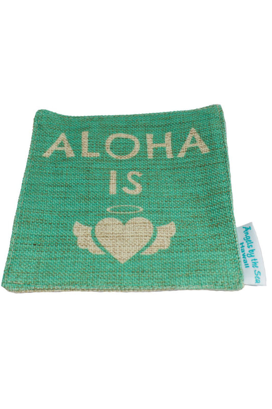 Hemp Coaster with Aloha is Heart