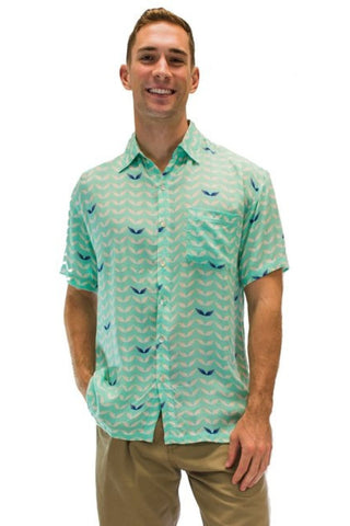 Men's Hawaiian Shirt Hibiscus Blue