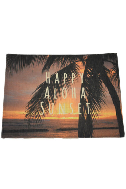 Hawaiian Place Mat with Hawaiian Sunset.  Happy Aloha Sunset.