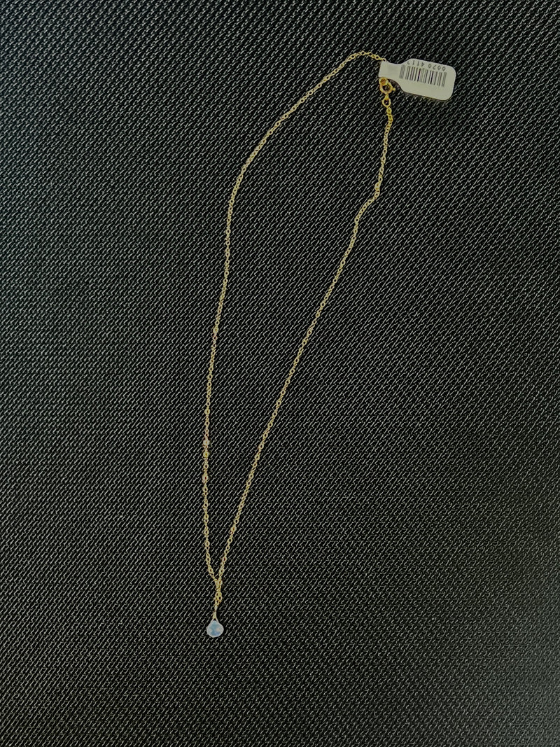 Moonstone Single Stone Gold Filled Necklace