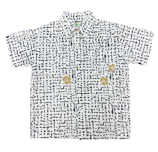 Boys Shirt Golden Hibiscus Print