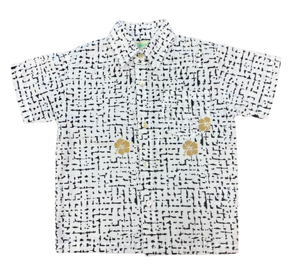 Boys Shirt Golden Hibiscus Print