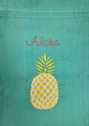 Aloha Pineapple Embroidered Travel Sack