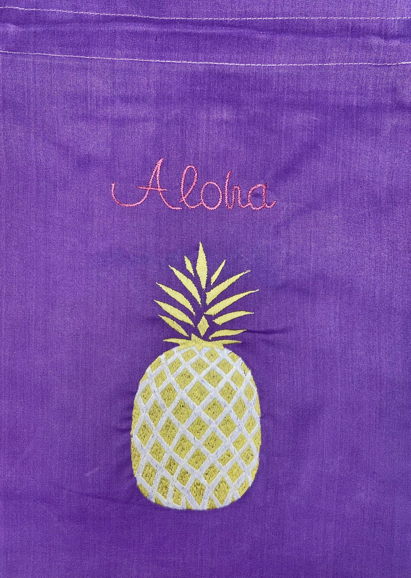 アロハ パイナップル 刺繍 トラベル サック