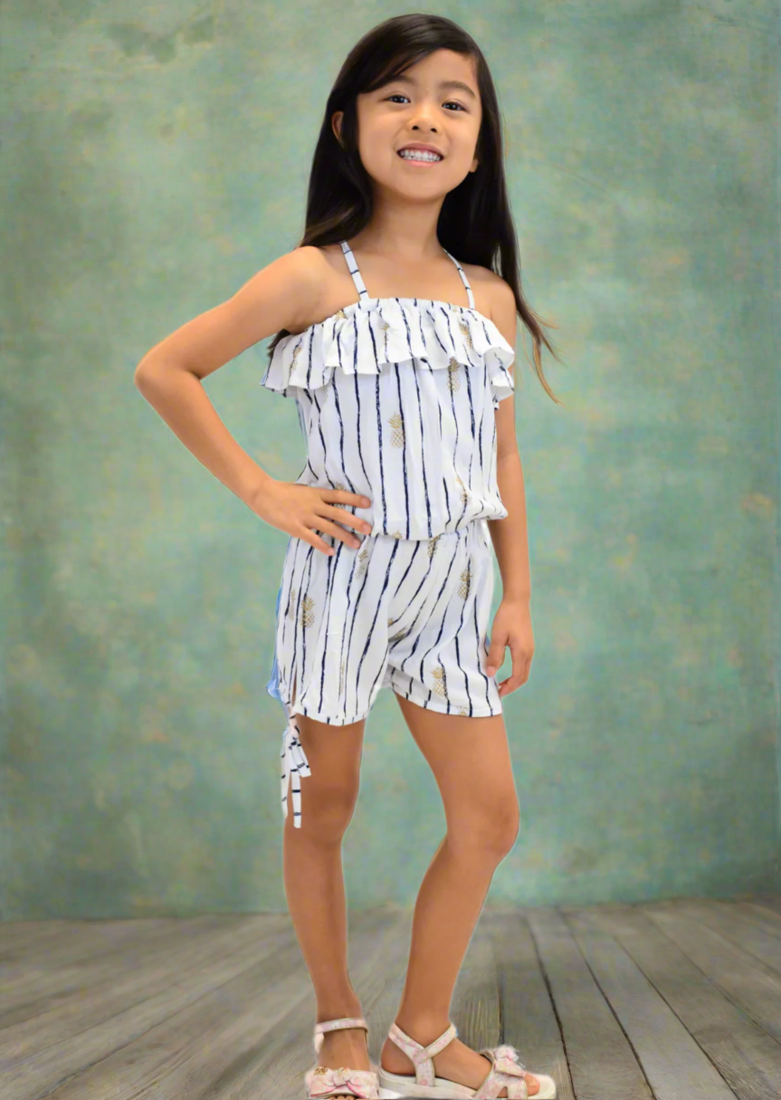 Kalei Girl s Hawaiian Romper Pineapple Angels by the Sea Hawaii