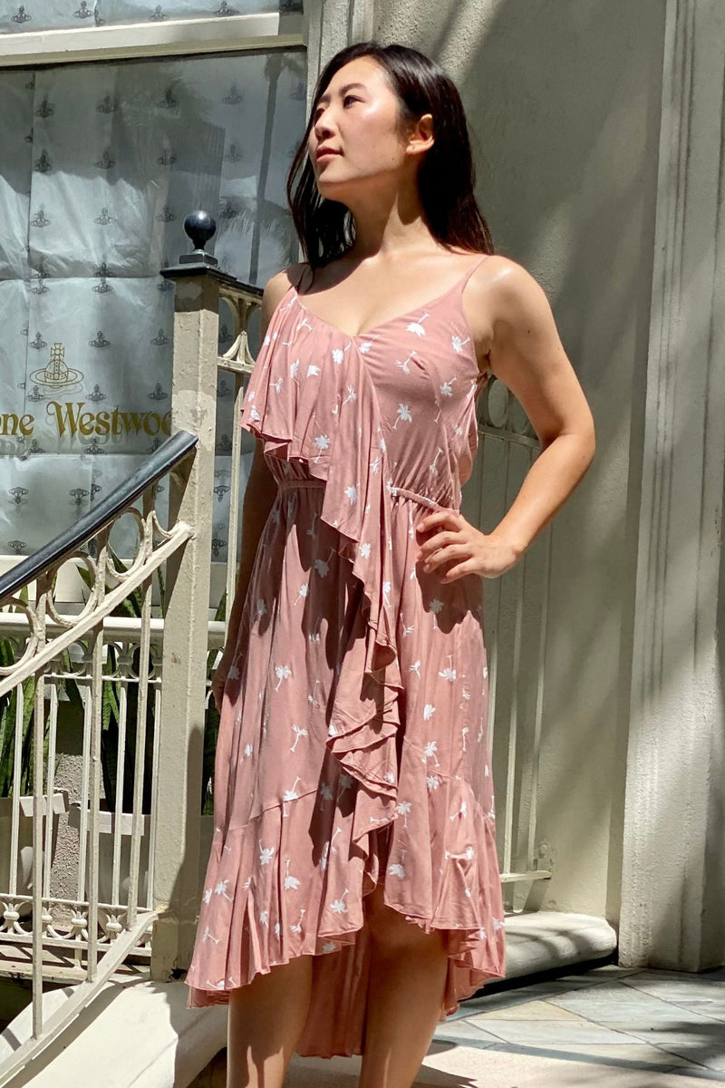 This Kaleo Hawaiian Dress has beautiful palm trees throughout.  The Kaleo Hawaiian Dress is a wonderful dress that can be taken from daytime to evening.  