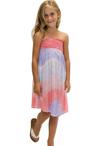 Kula Girl's Hawaiian Tie Dye Dress in Wave