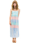 This Lani Long Hawaiian Dress Tie Dye is hand dyed and features adjustable straps for comfort that can be tucked in for a cleaner look.  This Lani Long Hawaiian Dress Tie Dye has an elastic bust for added support. 