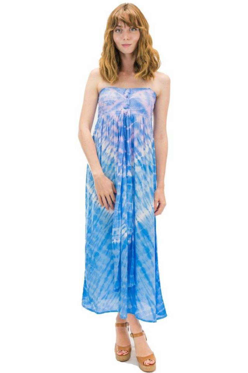 Lani Long Women's Hawaiian Tie Dye Dress Abstract