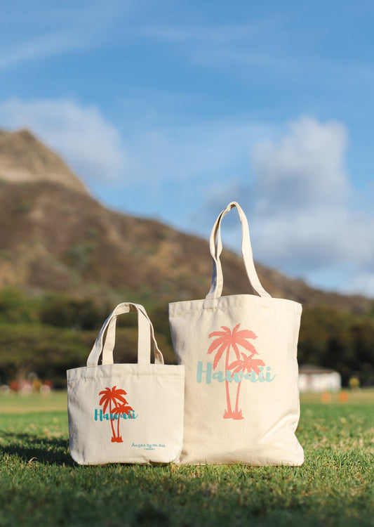 Hawaii Palm Tree Hawaiian Canvas Tote