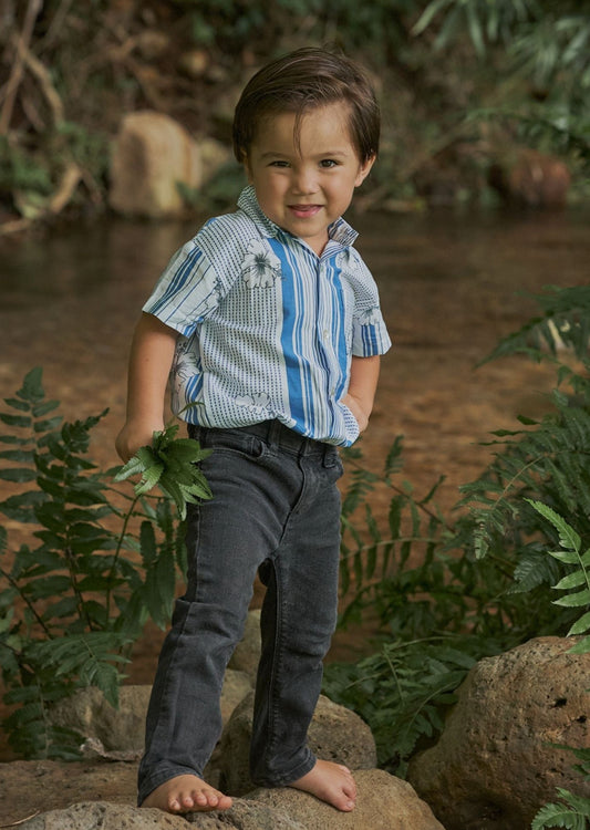 Boys Shirt Hibiscus Print