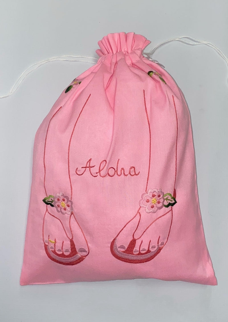 Slippers Embroidered Travel Sack