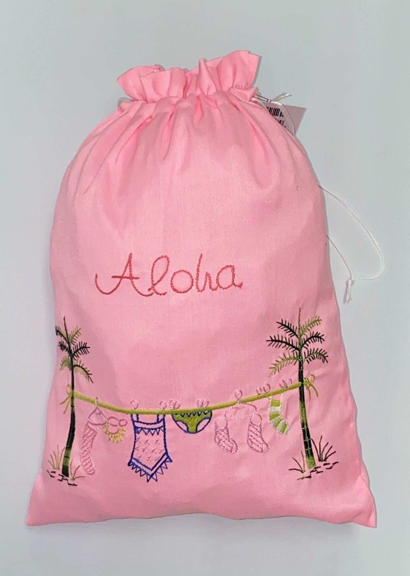 Clothesline Embroidered Travel Sack